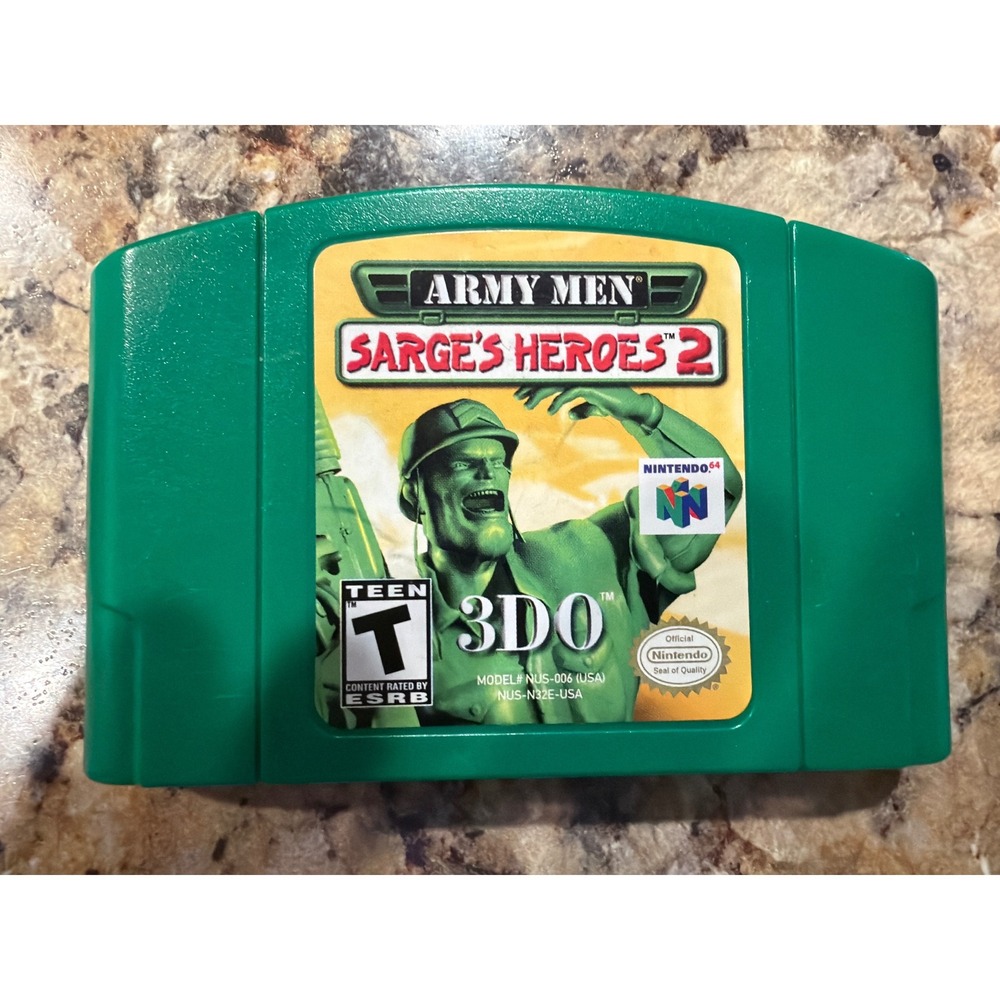 Army Men: Sarge's Heroes 2 (Nintendo 64, 2000) N64 Authentic Tested & Working